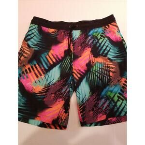 Mens Black Bold Geometric Print‎ Swimsuit Trunks Size XL